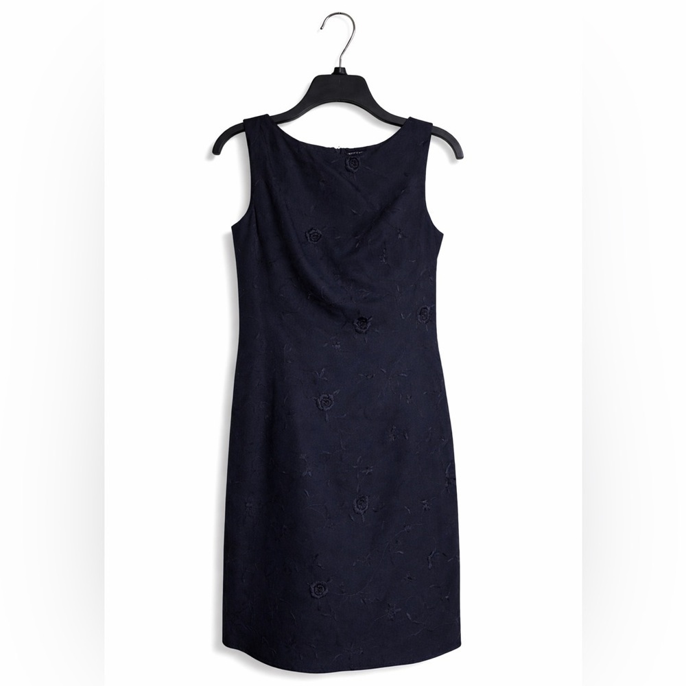 Ann Taylor Navy Sleeveless Dress Size 2 Classic Work Wedding Occasion Like New - Picture 1 of 2